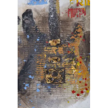 obraz na płótnie GUITARS ART 120x3,5x90 cm